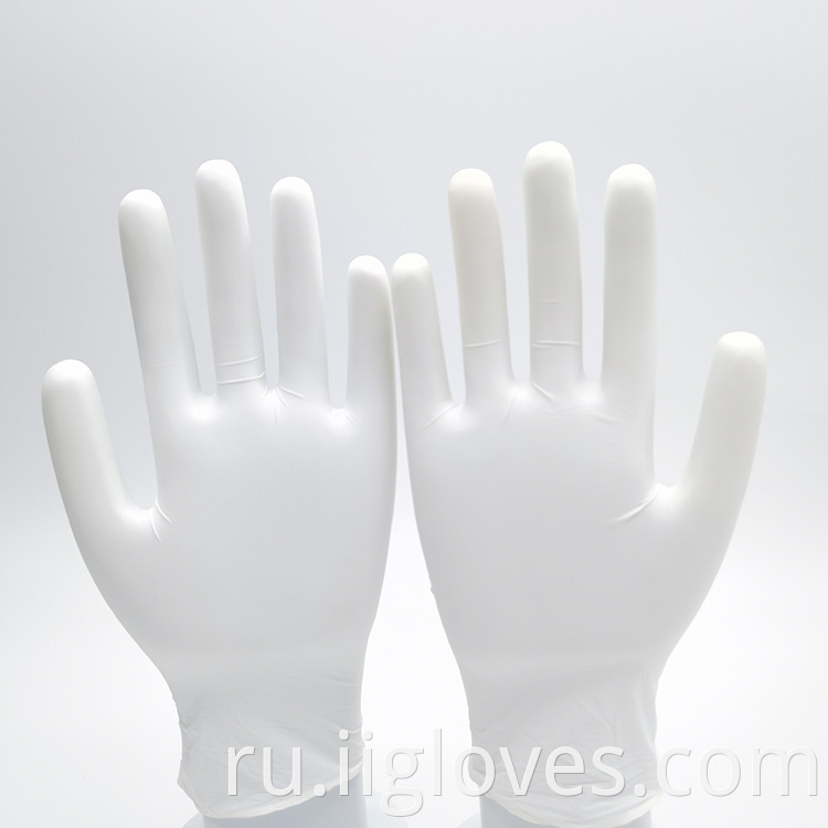 Домохозяйство защищает рабочие белый цвет высококачественные нитрильные перчатки белые нитрильные перчатки